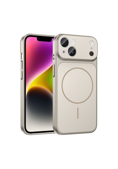 Apple Uyumlu iPhone 14 Kılıf Zore M-safe Şarj Özellikli Kamera Korumalı Formen Kapak Gri