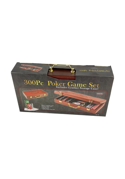 Deri Çantalı Poker Seti 300 Parça Chip Ve 2 İskambil Kağıdı Destesi