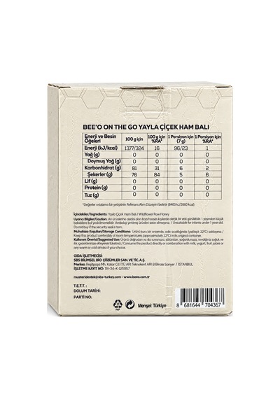 Beeo Ham Süzme Çiçek Balı Mini 7g 120 Adet