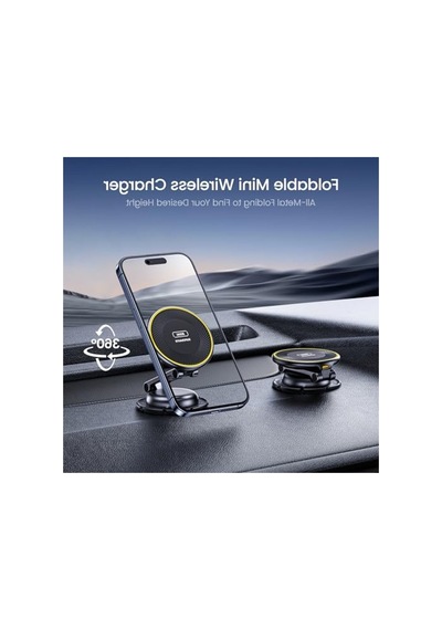 Kablosuz Magsafe Araç Şarj Cihazı, 15w Hızlı Şarj, Metal Gövde