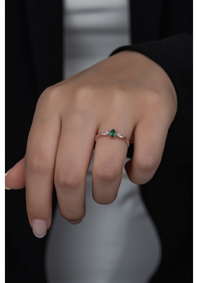 Gümüş Prenses Yüzük Rose Gold Kaplama 925 Ayar Gümüş Rose Gold (511779915)