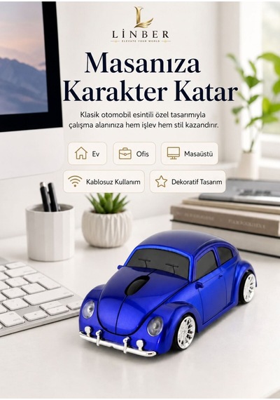 Klasik Mavi Beetle Vosvos Tasarımlı 2.4g Kablosuz Mouse Usb Alıcılı Kırmızı Araba Şeklinde Optik Mouse Çok Renkli Diğer Klasik Mavi Beetle Vosvos Tasarımlı 2.4g Kablosuz Mouse Usb Alıcılı Kırmızı Araba Şeklinde Optik Mouse Çok Renkli Diğer
