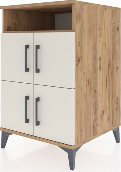 Kronos Komodin 2 Raflı 4 Kapaklı 60x59x96 Çam-aytaşı Atlas Çam