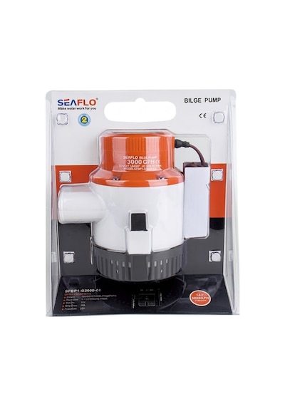 Seaflo 01 Serisi Ağır Hizmet Tipi Dalgıç Manuel Sintine Pompası 3000 Gph 12v 14.0 A - Hortum Çıkışı Ø: 1-1/2'' 40mm