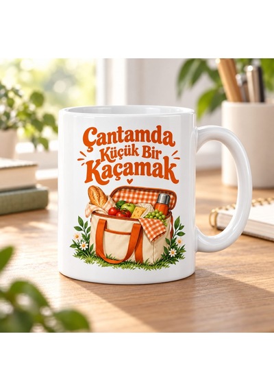 Çantamda Küçük Bir Kaçamak Tasarımlı Porselen Kupa - Model 515