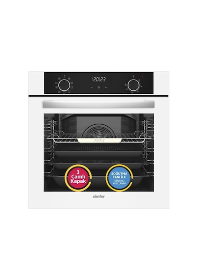 Simfer 10 Fonksiyon Airfry Beyaz 2'li Ankastre Set (8216 Fırın + 3507 Ocak)