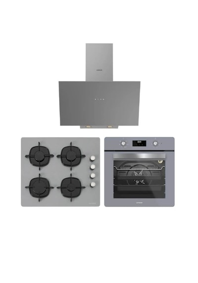 Silverline BO6502S02 - CS5335S02 - 3481 Flam Gri Cam Ankastre Set