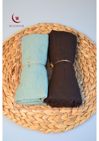 Bilenler Bambu Kraş Şal 75x210 Cm Nefes Alabilir, Terletmez, Tok Duruşlu Mevsimlik Kumaş 2'li Kutu KAhverengi