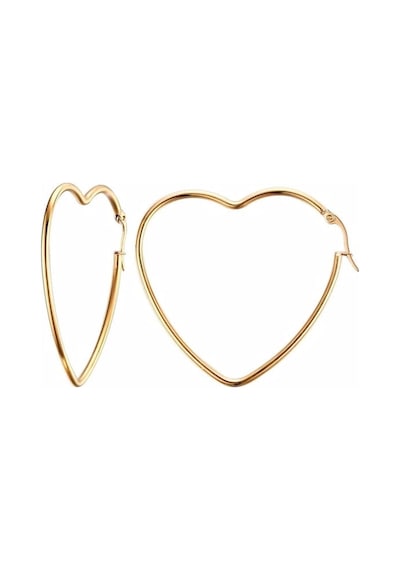 Tezzgelsin Kadın Kalp Tasarım Küçük Boy Küpe 3 Cm Gold
