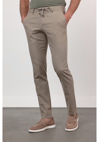 İmza Vizon Yan Cep Keten Slim Fit Keten Karışımlı Jogger Pantolon 1003260169