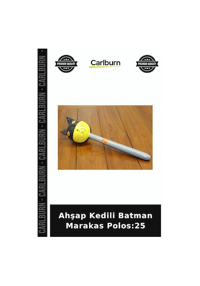 Özel Üretim Müzikli Eğitici Oyuncak Ritim Ahşap Kedili Batman Marakas Tekli Polos:25
