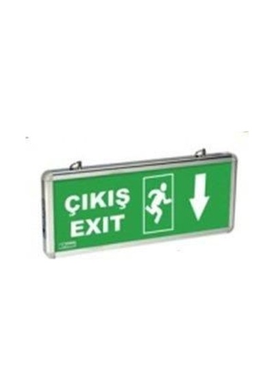 Acil Çıkış Aşağı Ok Pelsan Beyaz