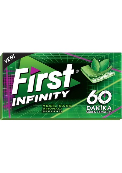 First Infinity 60 Dk Yeşil Nane Aromalı Şekersiz Sakız 27 Gr