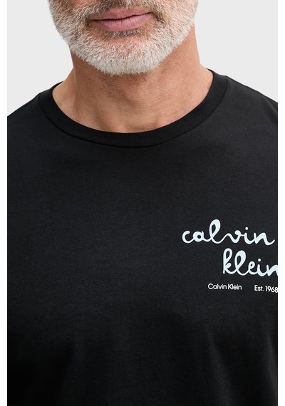 Calvin Klein % 100 Pamuk Slim Fit Logolu Bisiklet Yaka T Shirt Lv04rg837gub1 Erkek T Shirt Lv04rg837g Ub1 Siyah