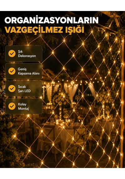 Led Ağ Işık Dekoratif File Aydınlatma Balkon Oda Ve Bahçe Süsleme Yeni Nesil Diğer