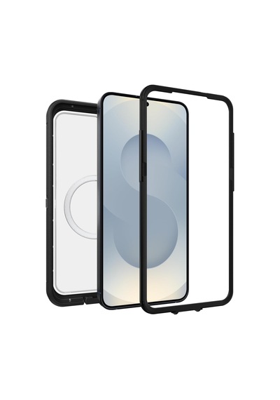 Samsung Galaxy S25+ Defender Serisi Xt Şeffaf Mıknatıslı Kılıf - Koyu Taraf Siyah