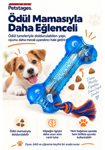 Petstages Orka Bone Kemik Şeklinde Köpek Çiğneme Oyuncağı - Parçalanmaya Dayanıklı Ve Güvenli