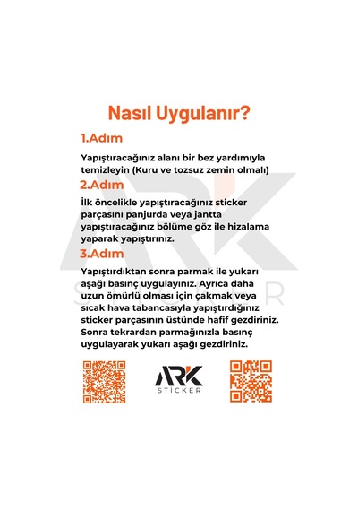 Ark Sticker Egea Cross Ön Panjur Sticker Set Reflektif Turuncu Şablonlu Abanoz