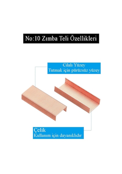 Zımba Teli Küçük No:10 1000 Li Bakır Sarı 4 Paket Küçük Delta Zımba Teli 15 Yaprak Zımbalama Kapasiteli Büro Ofis Okul