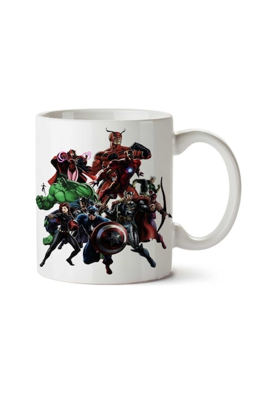 Marvel Avengers Captain America Hulk Karakterler İki Tarafı Baskılı Kupa Bardak Çok Renkli