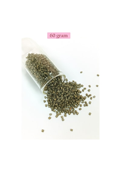 Kesme Cam Boncuk 2mm - 60 Gram - Mat Asker Yeşili - Bnc365