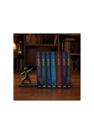 Fantastik Büyücü Figürlü Siyah Kitap Tutucu, Kitap Desteği, Stoper, Kitaplık Aksesuarı