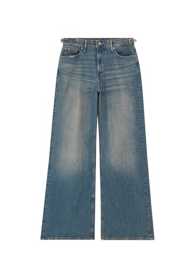 Good American Ayarlanabilir Kenarlarıyla Geniş Paça Pantolon Darkblue