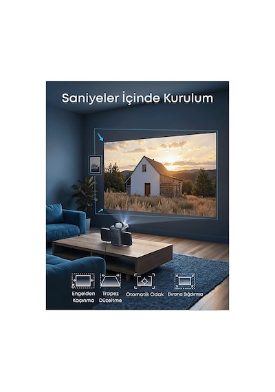 Anker Soundcore Nebula P1ı D2200 Akıllı Taşınabilir Projeksiyon Cihazı Siyah