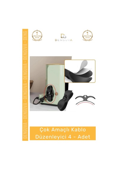 Kabloaparatı Mutfak Çok Amaçlı Kablo Toplayıcı Aparat Kahve Siyah Sarma Düzenleyici - 4 -adet