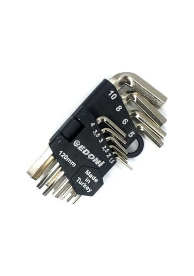 Edoni 10 Parça L Alyan Anahtar Takımı, Hex, Metrik 1.5 10 Mm Boyu