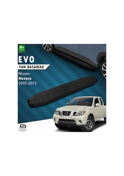 S-dizayn Nissan Navara 2 Evo Siyah Yan Basamak 203 Cm 2005-2015 A+ Kalite