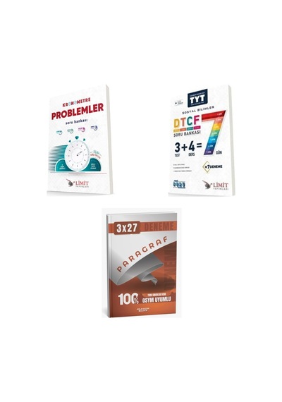 2027 2027 Tyt Limit Kronometre Problemler Soru + Dtcf 7 Gün Sosyal Bilimler Soru + Anla Kazan Paragraf Deneme 3'lü Set