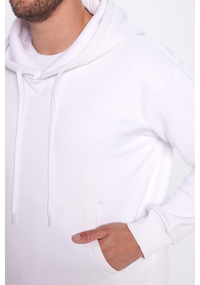 Tudors Unisex Oversize Geniş Kesim Pamuklu Yumuşak Dokulu İçi Polarlı Basic Beyaz Kapüşonlu Sweatshirt-29401 Beyaz Tudors Unisex Oversize Geniş Kesim Pamuklu Yumuşak Dokulu İçi Polarlı Basic Beyaz Kapüşonlu Sweatshirt-29401 Beyaz