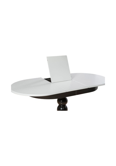 Rika Baba Ayak Oval Açılır Masa 70x110 Siyah - Beyaz