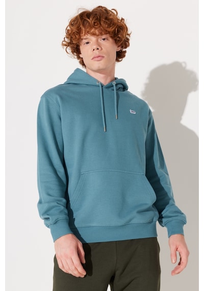Lee Regular Fit Normal Kesim Pamuk Kapüşonlu Içi Polarlı Mavi Sweatshirt L80YRYA64 Petrol