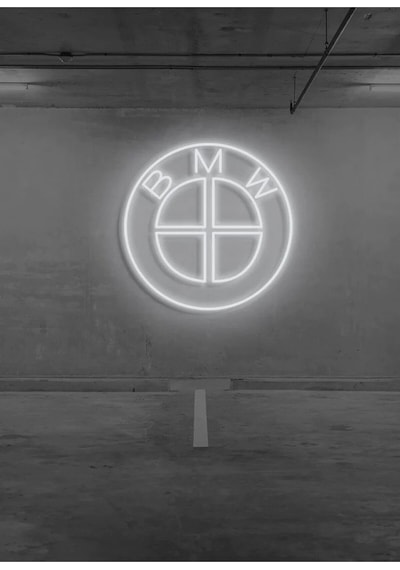 Rent A Carlara Özel Bmw Logo Neon Tabela Beyaz