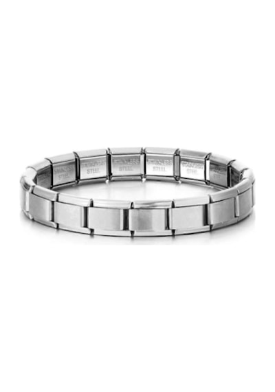İtalyan Charm Unisex Bileklik Paslanmaz Çelik, Her Bileğe Uygun Gümüş