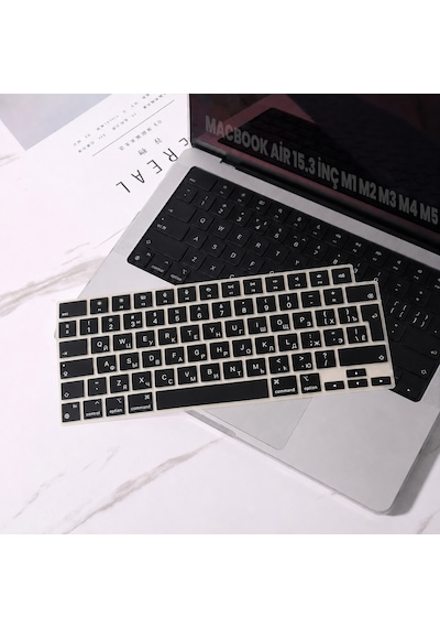 Macbook Air 15.3 İnç M2 M3 M4 M5 A2941 A3114 A3241 A3448 Uyumlu Rusça İngilizce Q Klavye Koruyucua3449 Uyumlu Rusça İngilizce Q Klavye Koruyucu Diğer