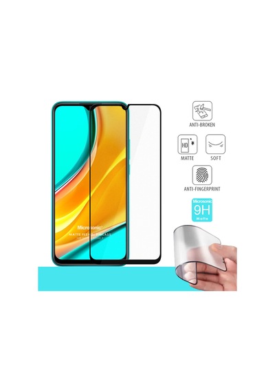 Microsonic Xiaomi Redmi 9 Seramik Matte Flexible Ekran Koruyucu Siyah