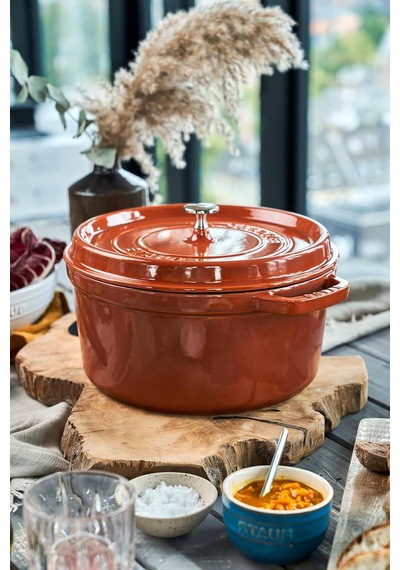 Staub 405112980 Döküm Tencere, Yuvarlak, Tarç Diğer