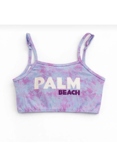 Nurbebe Palm Beach Baskılı Kız Çocuk Mayo Mor