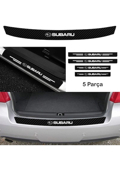 Subaru Justy Için Uyumlu Aksesuar Oto Bağaj Ve Kapı Eşiği Sticker Set Karbon