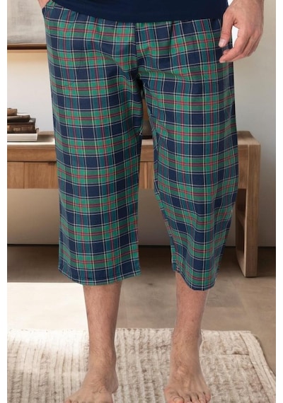 Mecit 3005 Lacivert Ekoseli Erkek Kapri Pijama Altı 001