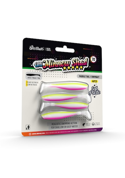 Ulti Baits Minnow Shad Silikon Balık 70mm 1,6gr 4 Adet, Ub-c06