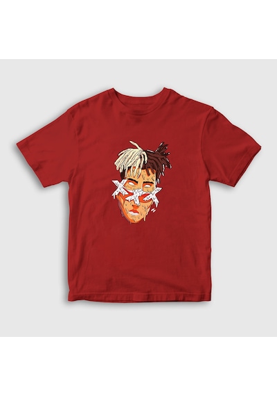 Presmono Unisex Çocuk Melting Xxxtentacion T-shirt Kırmızı