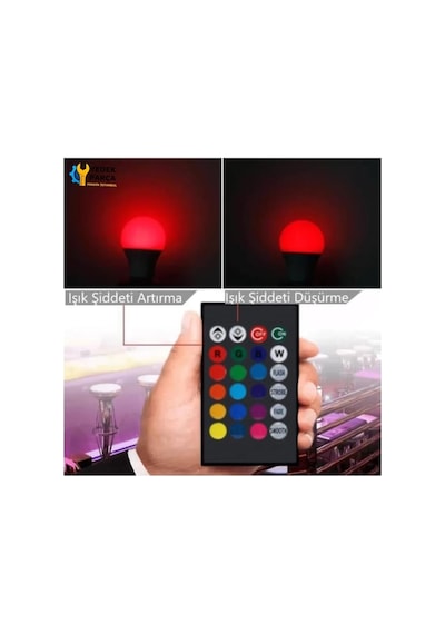 Winnboss Uzaktan Kumandalı 6500k 9w Rgb Led Ampul Beyaz Işık, Standart, Yk-270013, Çok Renkli, Kadın Diğer
