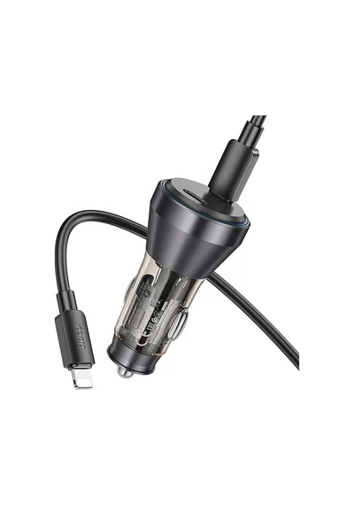 Hoco Nz12c Graceful Pd60w 2 Type-c Girişli Araç Çakmaklı Hızlı Şarj Aleti + Type-c To İphone Kablo- 5775