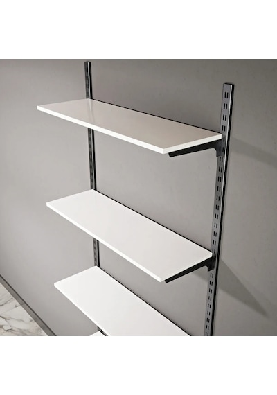 30x90 Duvara Monte Ahşap Raf & Dekoratif Kiler Rafı & Dekoratif Giyim Odası Rafı Siyah