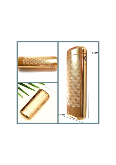 Omeniv Tank Gibi Gold Metal Gözlük Kabı Kılıfı Dokulu
