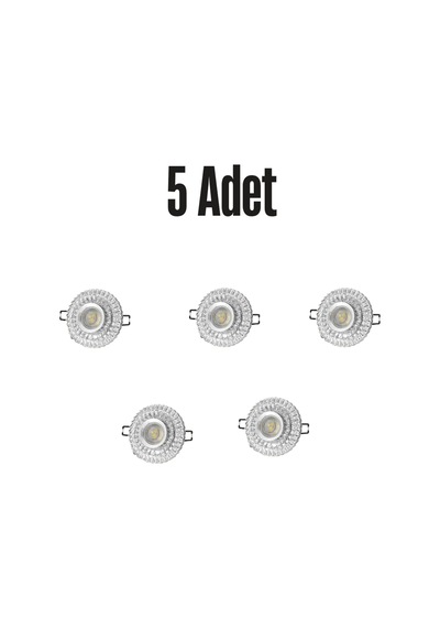 Ct-6637 Lale Cam Spot Ampülsüz Led Efekli 5 Adet Beyaz
